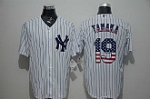 New York Yankees #19 Masahiro Tanaka White Pinstripe USA Flag Fashion Stitched MLB Jersey,baseball caps,new era cap wholesale,wholesale hats